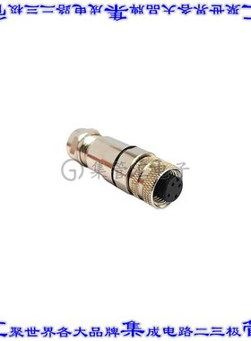 PXMBNI12FBF05BSCPG7 圆形连接器5POS插头母插口焊杯镀金自由悬挂