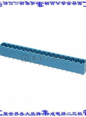 TBP01R2-508-18BE 端子块连接器18POS接头公引脚带罩5.08mm蓝色垂