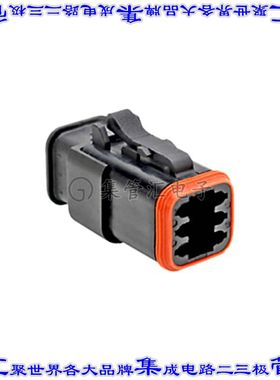 AT06-6S-SR01BLK 矩形连接器外壳6POS插头3排母形插口黑色自由悬