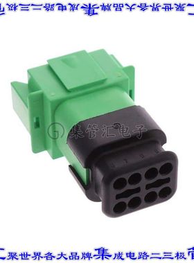 AT04-08PC-SRGN 矩形连接器外壳8POS插座2排公形引脚绿色自由悬挂