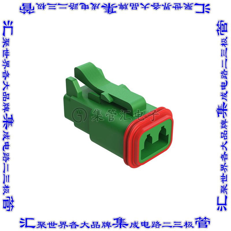 AT06-2S-RD01GRN 矩形连接器外壳2POS插头母形插口绿色自由悬挂