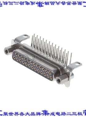 DBMD25SJF225 连接器25POS插座母插口2排D-Sub面板安装通孔直角