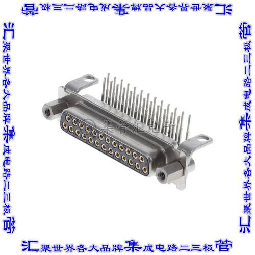 DBMD25SJF225 连接器25POS插座母插口2排D-Sub面板安装通孔直角