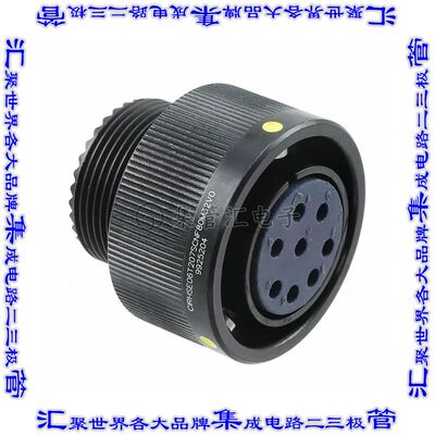 CIRHSE06T207SCNF80M32V0 圆形连接器8POS插头外壳用于母插口黑色