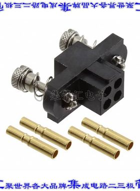 M80-4C10442FC 矩形连接器4POS插座2排2mm母插口黑色压接镀金自由