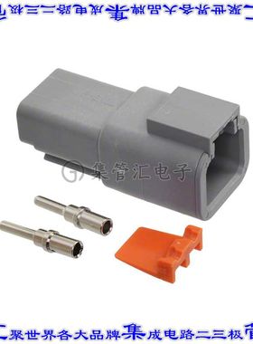 ATP04-2P-KIT01 矩形连接器2POS插座公引脚灰色压接自由悬挂