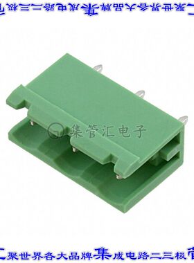 1766466 端子块连接器3POS接头公引脚带罩7.5mm绿色垂直通孔