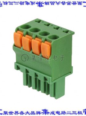 1986720-4 端子块连接器4POS插头母插口3.81mm绿色自由悬挂