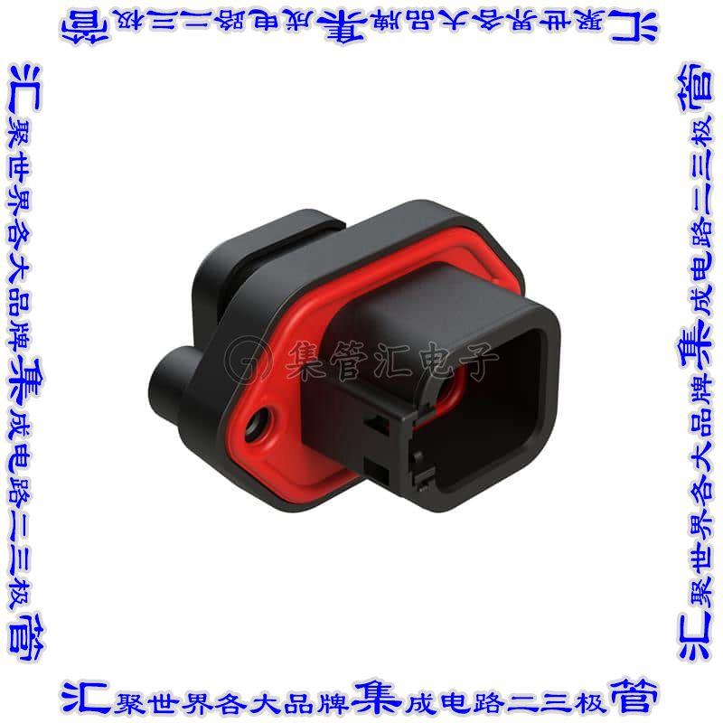 ATP04-6P-PM13BK 矩形连接器外壳6POS插座2排公形引脚黑色面板安