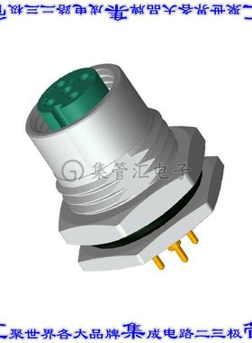 M12A-04PFFP-SF8001 圆形连接器4POS插座母插口焊接镀金面板安装