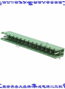 1754672 端子块连接器14POS接头公引脚带罩5mm绿色90DEG通孔