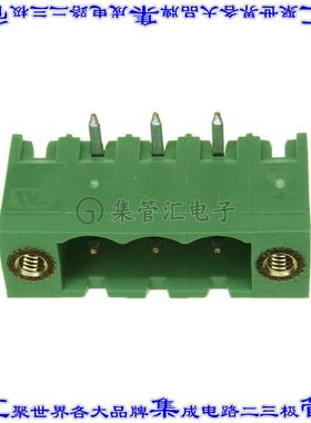 796866-3 端子块连接器3POS接头公引脚带罩5.08mm绿色90DEG通孔