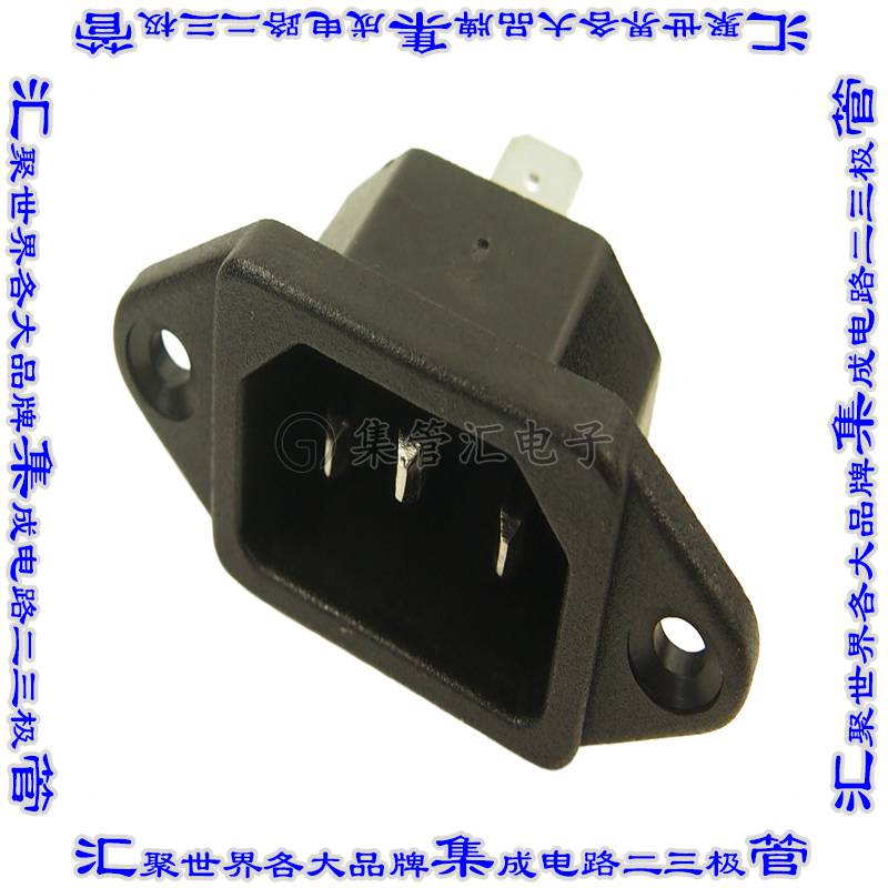 CL1920RB1 电源接入连接器3POS插座公型片状插脚IEC320-C14面板安
