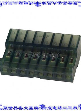 3-643816-8 矩形连接器8POS插座2.54mm母插口绿色IDC锡自由悬挂直