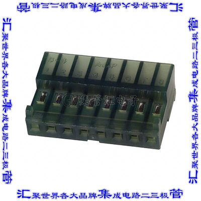 3-644044-8 矩形连接器8POS插座2.54mm母插口绿色IDC镀金自由悬挂