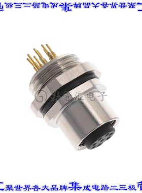 ALBKF12-FPBR8-S0 圆形连接器8POS插头母插口焊接面板安装通孔