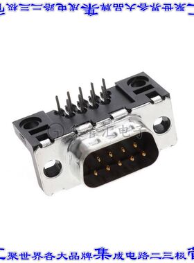 D09P33E4PA00LF 连接器9POS插头公引脚2排D-Sub通孔直角