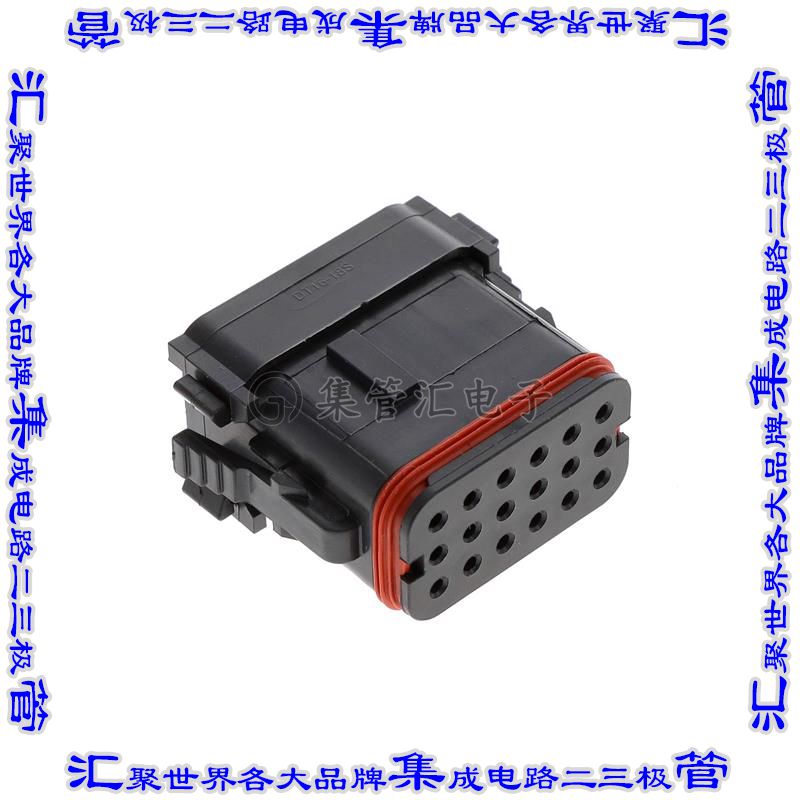 DT16-18SD-K004 矩形连接器外壳18POS插头3排公形引脚黑色自由悬
