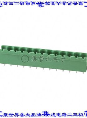 1753657 端子块连接器13POS接头公引脚带罩5mm绿色垂直通孔
