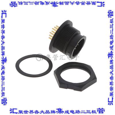 CD-12PMMP-LC7001圆形连接器12POS插座公形引脚焊接镀金面板安装