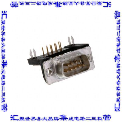 163A14489X 连接器9POS插头公引脚2排D-Sub通孔直角