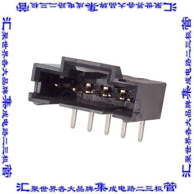 5-104935-6 针座连接器5POS接头2.54mm公形插针通孔直角镀金