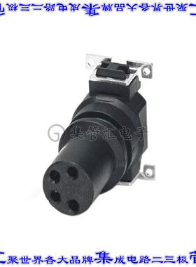 1412244 圆形连接器4POS插件母插口焊接镀金表面贴装