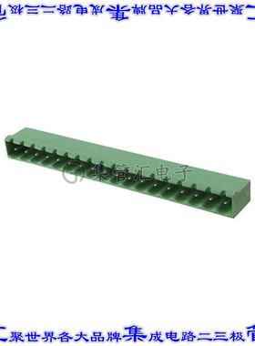 1757404 端子块连接器18POS接头公引脚带罩5.08mm绿色90DEG通孔