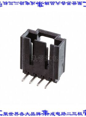 1719740004 针座连接器4POS接头2.54mm公形插针通孔直角锡