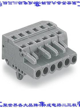 231-108/008-000 端子块连接器8POS插头母插口5mm灰色自由悬挂