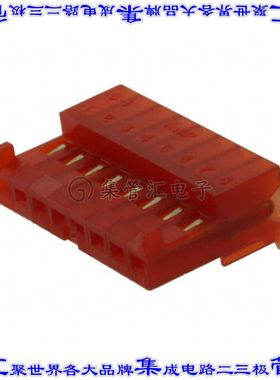 3-644042-8 矩形连接器8POS插座2.54mm母插口红色IDC镀金自由悬挂