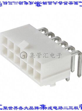 649012227222 针座连接器12POS接头2排4.2mm公形插针通孔直角锡