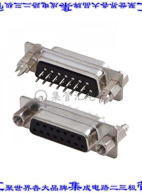 A-DF15-GK-3U1-TP1 连接器15POS插座母插口2排D-Sub通孔