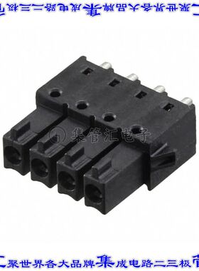 1830883 端子块连接器4POS插头公引脚3.5mm黑色垂直通孔