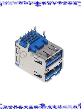 KUSBX-AS2N9-1-BL30 连接器USB-A叠接式插座18POS USB 3.0通孔直