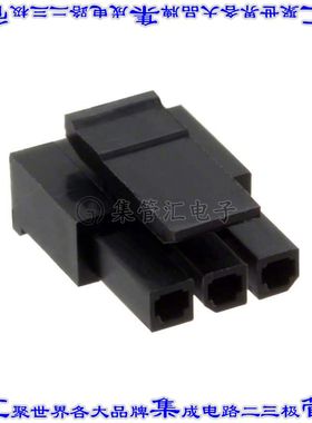 G881H0321C3HR 矩形连接器外壳3POS插座3mm母形插口黑色自由悬挂