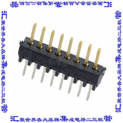 5-104178-5 针座连接器8POS接头1.27mm公形插针通孔直针镀金