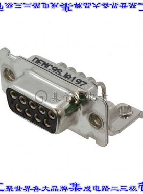 DEMC-9S-J-A197 连接器9POS插座母插口2排D-Sub面板安装通孔直角
