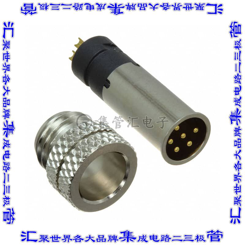 854A006-103RLS4 圆形连接器6POS插座公形引脚焊杯镀金自由悬挂