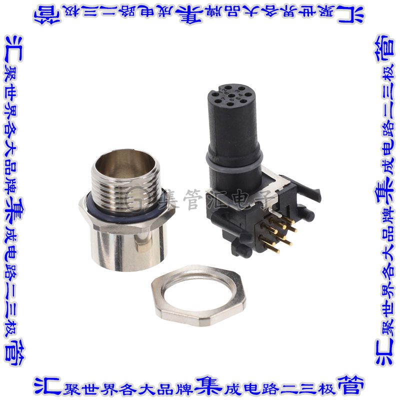 MSAS-08PFFR-SH7003 圆形连接器8POS插座母插口焊接镀金面板安装