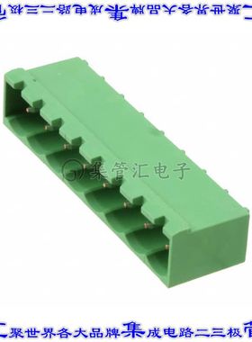 796644-8 端子块连接器8POS接头公引脚带罩5mm绿色90DEG通孔