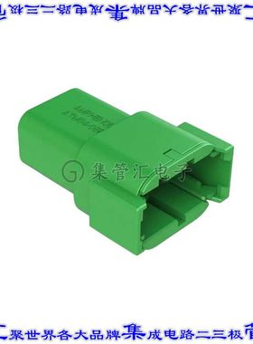 ATM04-08PC 矩形连接器外壳8POS插座2排公形引脚绿色自由悬挂