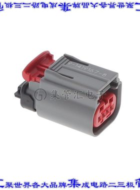 9-1419167-8 矩形连接器外壳4POS插头3.81mm母形插口灰色自由悬挂