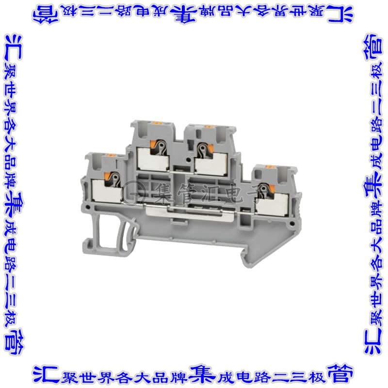 TBDR-11-15-GY 端子块连接器4POS馈通式2排3.5mm灰色14-26AWG
