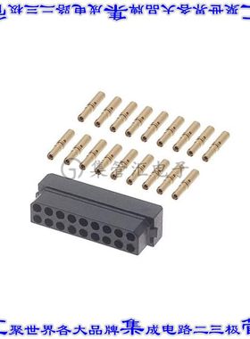 M80-8441845 矩形连接器18POS插座2排2mm母插口黑色压接镀金自由