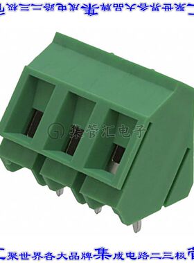 1733732 线对板连接器3POS接线端子7.62mm通孔35角度带板