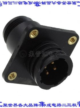 207825-1 圆形连接器4POS插座公形引脚焊接镀金面板安装通孔