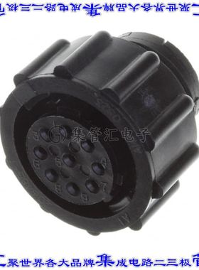 206485-1 圆形连接器9POS插头外壳用于母插口黑色自由悬挂耦合螺