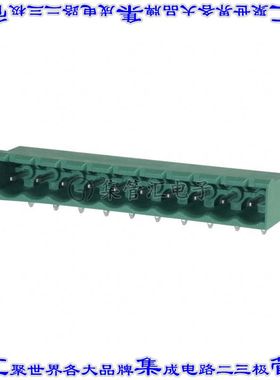 1757543 端子块连接器10POS接头公引脚带罩5mm绿色90DEG通孔