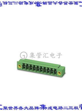 1817864 端子块连接器8POS接头公引脚带罩3.81mm绿色90DEG通孔